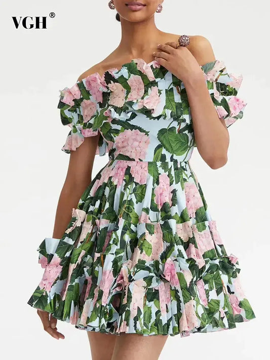 Summer Floral Ruched Dresses